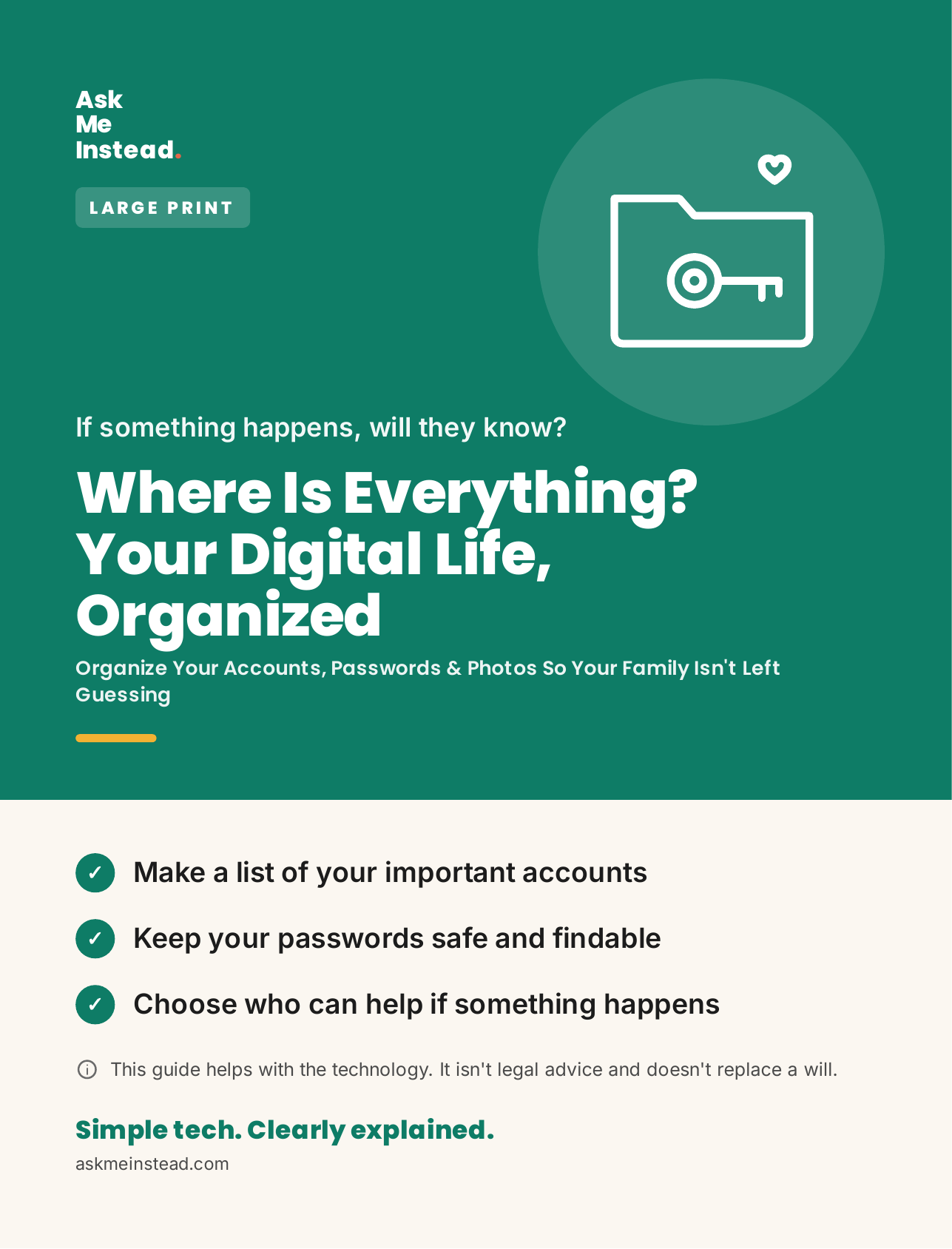 Front cover of the large-print paperback Where Is Everything? Your Digital Life, Organized
