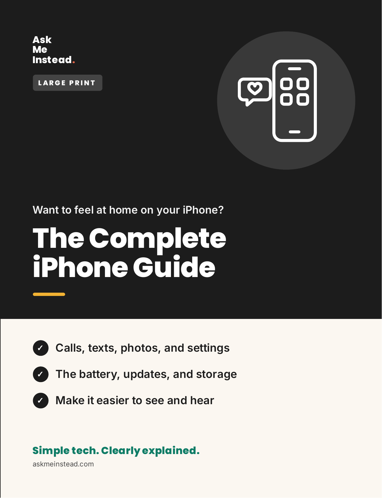Front cover of the large-print paperback The Complete iPhone Guide