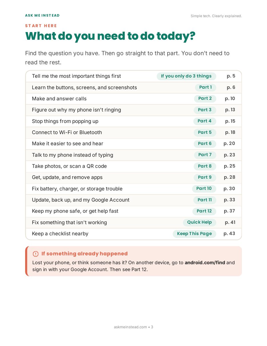 The Complete Android Guide: Start here page