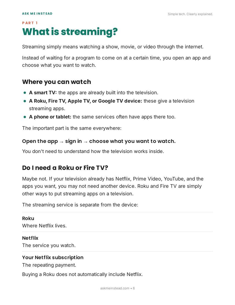 How to Use Streaming Apps: Part 1 page