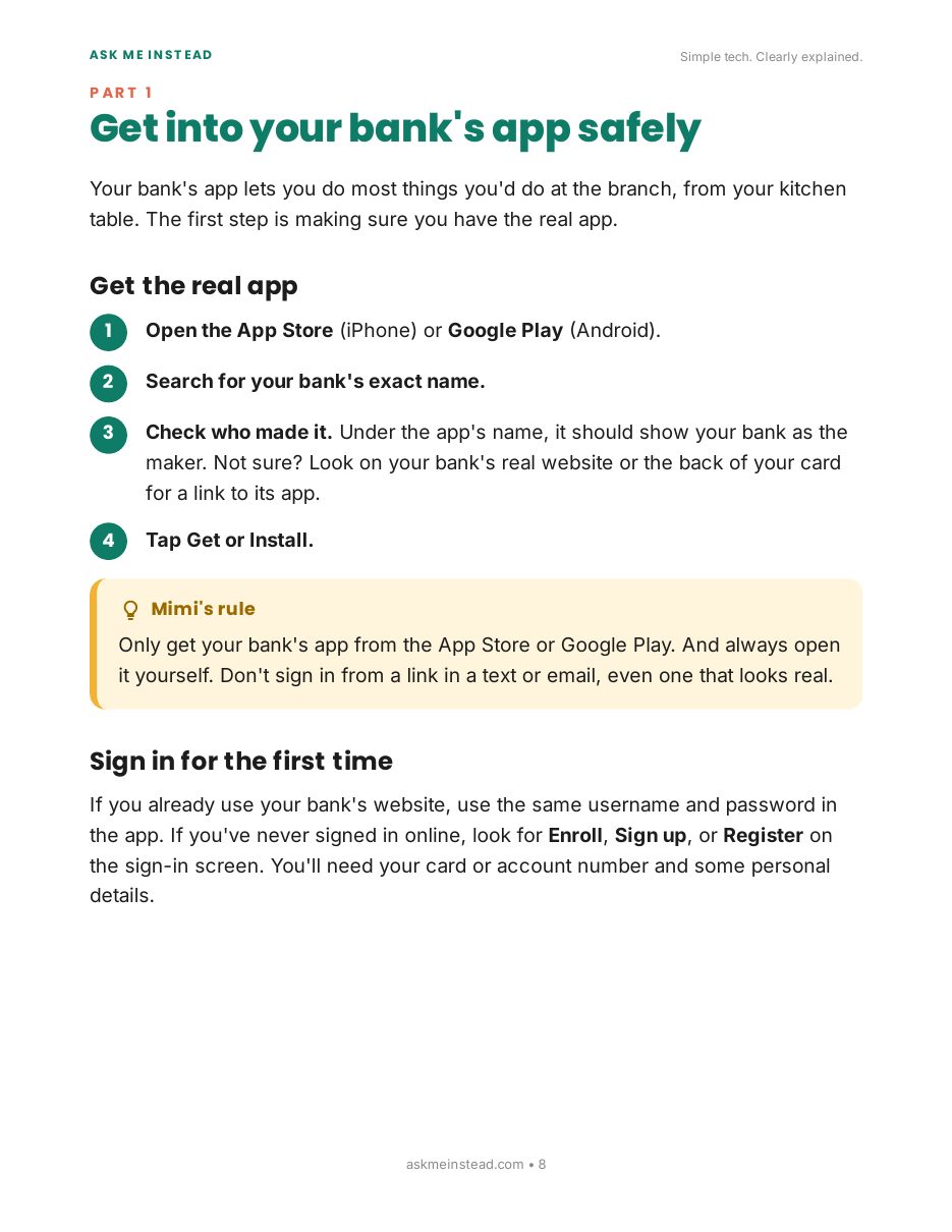 Online Banking & Payments: Part 1 page