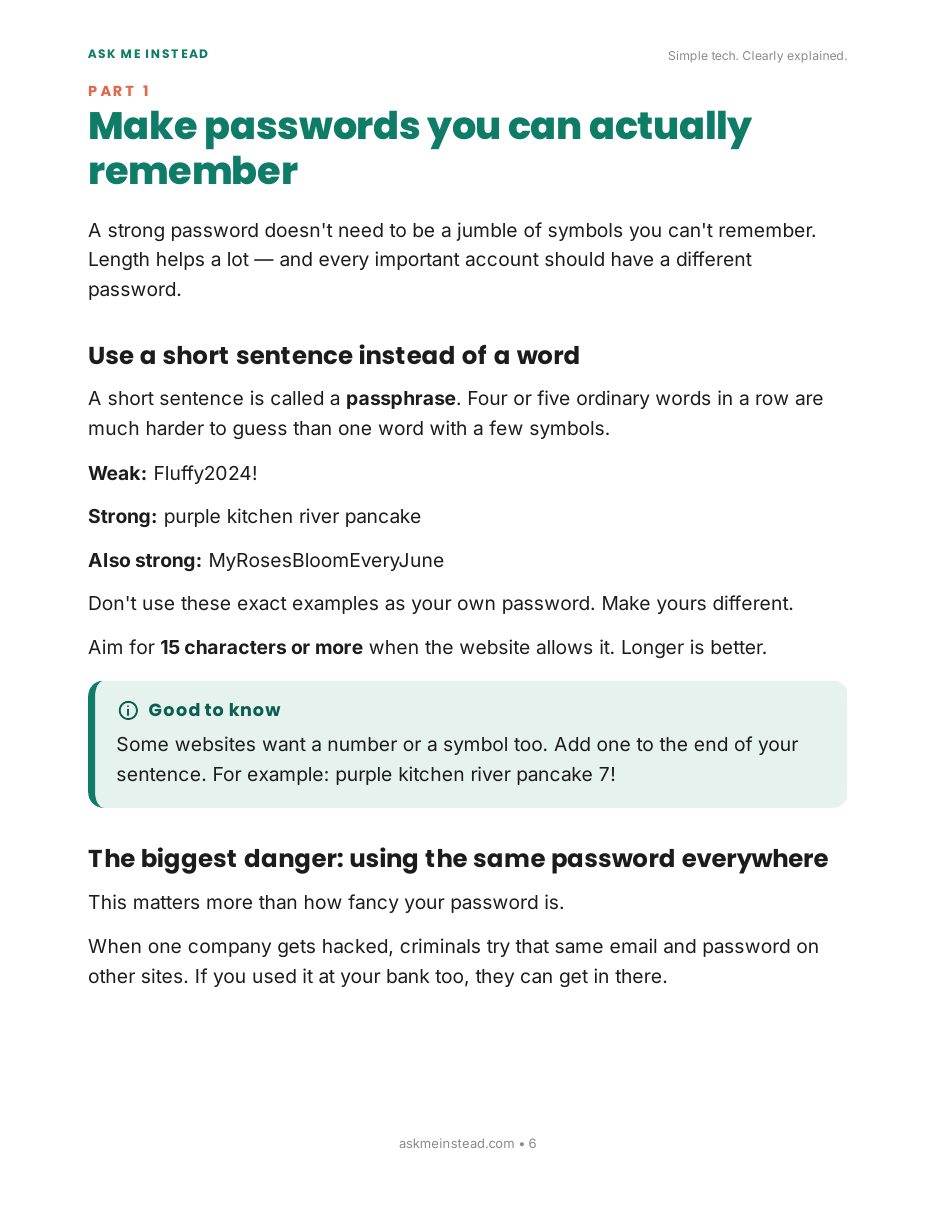How to Stay Safer Online: Part 1 page